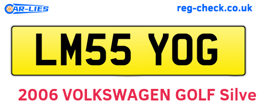 LM55YOG are the vehicle registration plates.