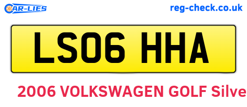 LS06HHA are the vehicle registration plates.
