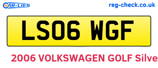 LS06WGF are the vehicle registration plates.