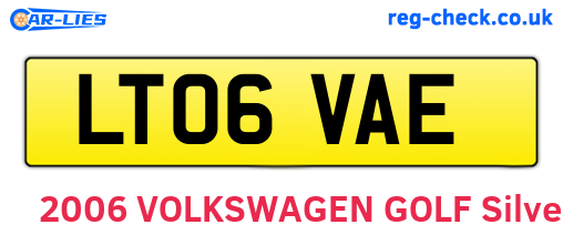 LT06VAE are the vehicle registration plates.