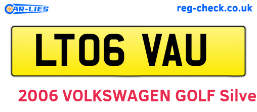 LT06VAU are the vehicle registration plates.