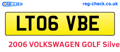 LT06VBE are the vehicle registration plates.