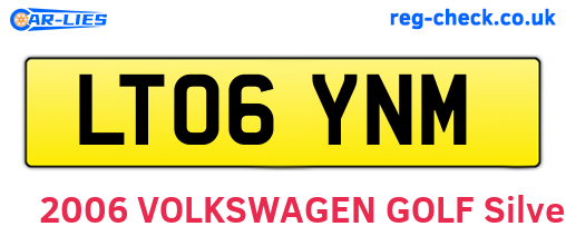 LT06YNM are the vehicle registration plates.