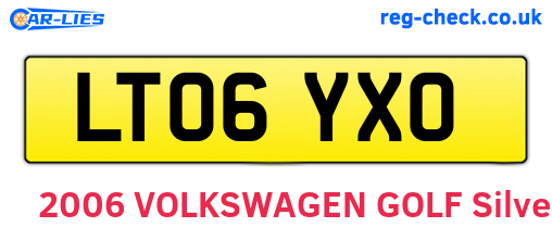 LT06YXO are the vehicle registration plates.
