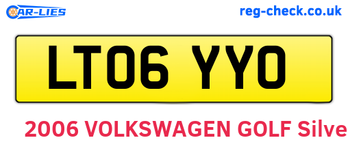 LT06YYO are the vehicle registration plates.