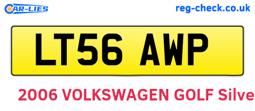 LT56AWP are the vehicle registration plates.