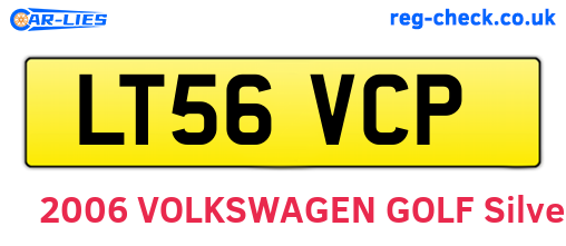 LT56VCP are the vehicle registration plates.