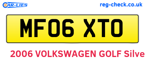 MF06XTO are the vehicle registration plates.