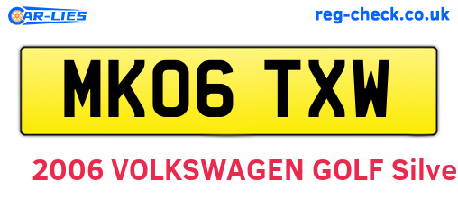 MK06TXW are the vehicle registration plates.