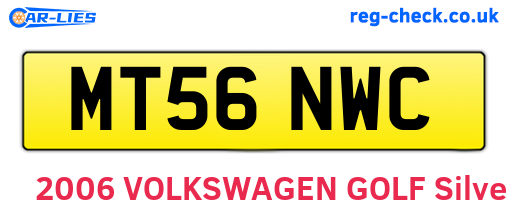 MT56NWC are the vehicle registration plates.