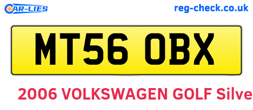 MT56OBX are the vehicle registration plates.