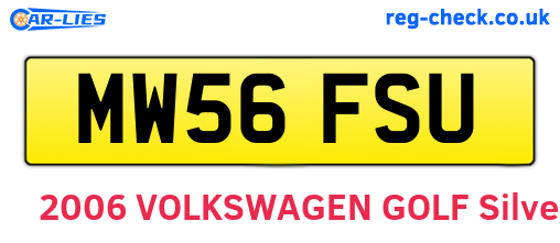 MW56FSU are the vehicle registration plates.