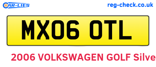 MX06OTL are the vehicle registration plates.
