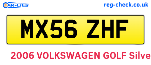 MX56ZHF are the vehicle registration plates.