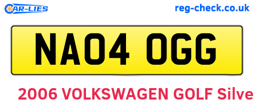 NA04OGG are the vehicle registration plates.