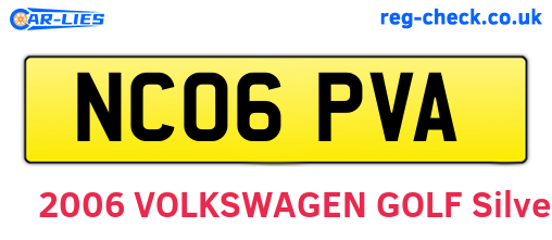 NC06PVA are the vehicle registration plates.