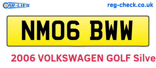 NM06BWW are the vehicle registration plates.
