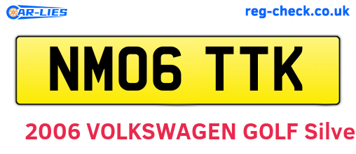 NM06TTK are the vehicle registration plates.