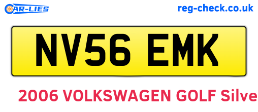 NV56EMK are the vehicle registration plates.