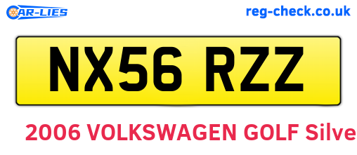NX56RZZ are the vehicle registration plates.