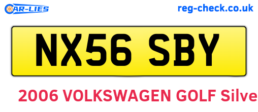 NX56SBY are the vehicle registration plates.