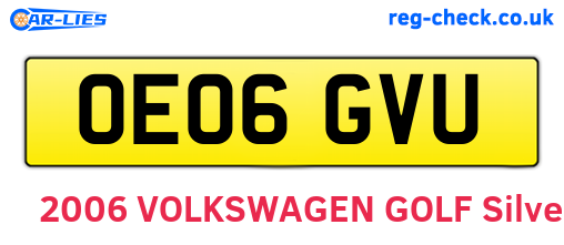OE06GVU are the vehicle registration plates.