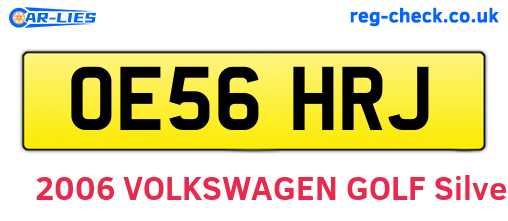 OE56HRJ are the vehicle registration plates.