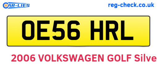 OE56HRL are the vehicle registration plates.