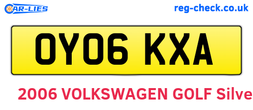 OY06KXA are the vehicle registration plates.
