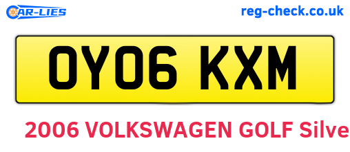 OY06KXM are the vehicle registration plates.