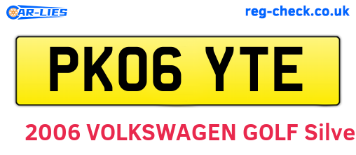 PK06YTE are the vehicle registration plates.