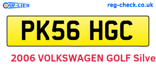 PK56HGC are the vehicle registration plates.
