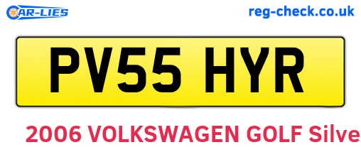 PV55HYR are the vehicle registration plates.