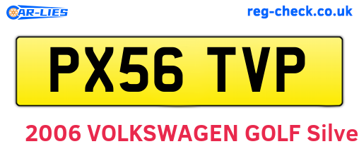 PX56TVP are the vehicle registration plates.