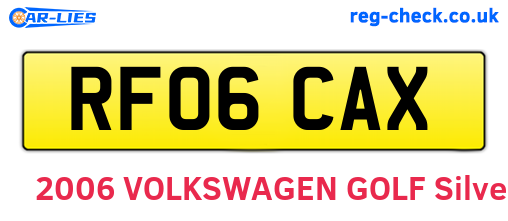RF06CAX are the vehicle registration plates.