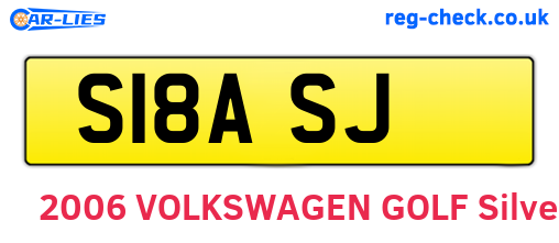 S18ASJ are the vehicle registration plates.