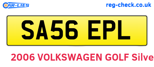 SA56EPL are the vehicle registration plates.
