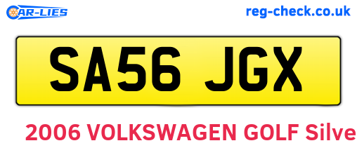 SA56JGX are the vehicle registration plates.