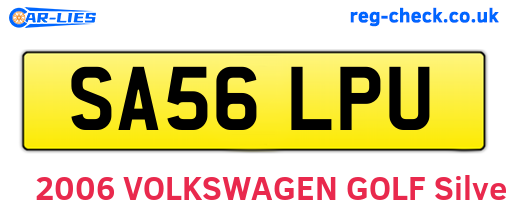 SA56LPU are the vehicle registration plates.