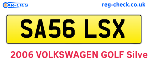 SA56LSX are the vehicle registration plates.