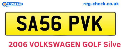 SA56PVK are the vehicle registration plates.