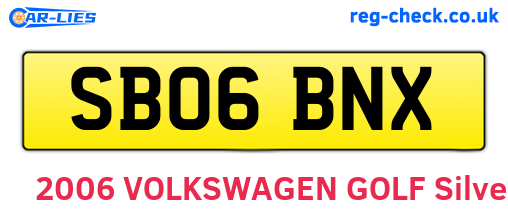 SB06BNX are the vehicle registration plates.