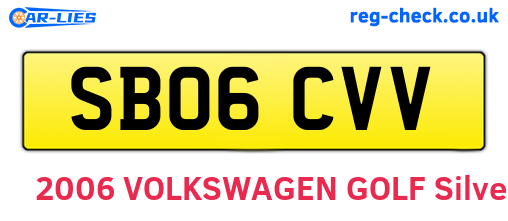 SB06CVV are the vehicle registration plates.