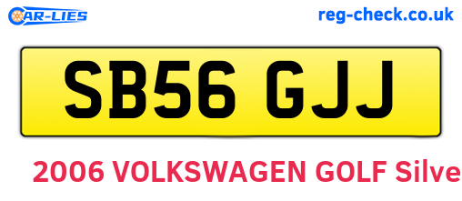 SB56GJJ are the vehicle registration plates.