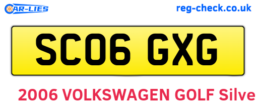 SC06GXG are the vehicle registration plates.