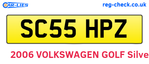 SC55HPZ are the vehicle registration plates.