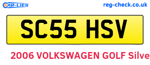 SC55HSV are the vehicle registration plates.