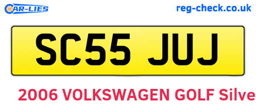 SC55JUJ are the vehicle registration plates.
