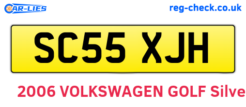 SC55XJH are the vehicle registration plates.