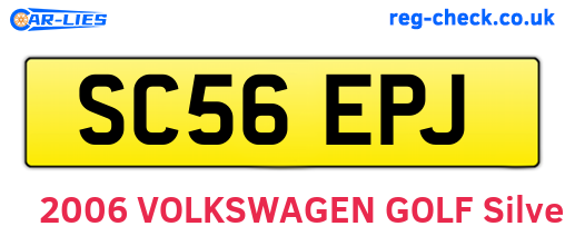 SC56EPJ are the vehicle registration plates.